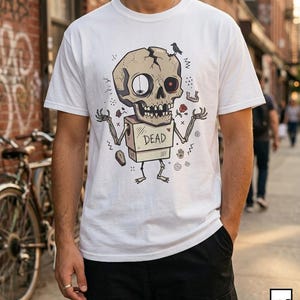 Dead Skull T-Shirt | Funny Halloween Graphic Tee, Creepy Cute Goth Unisex Shirt, Spooky Horror Lover Gift
