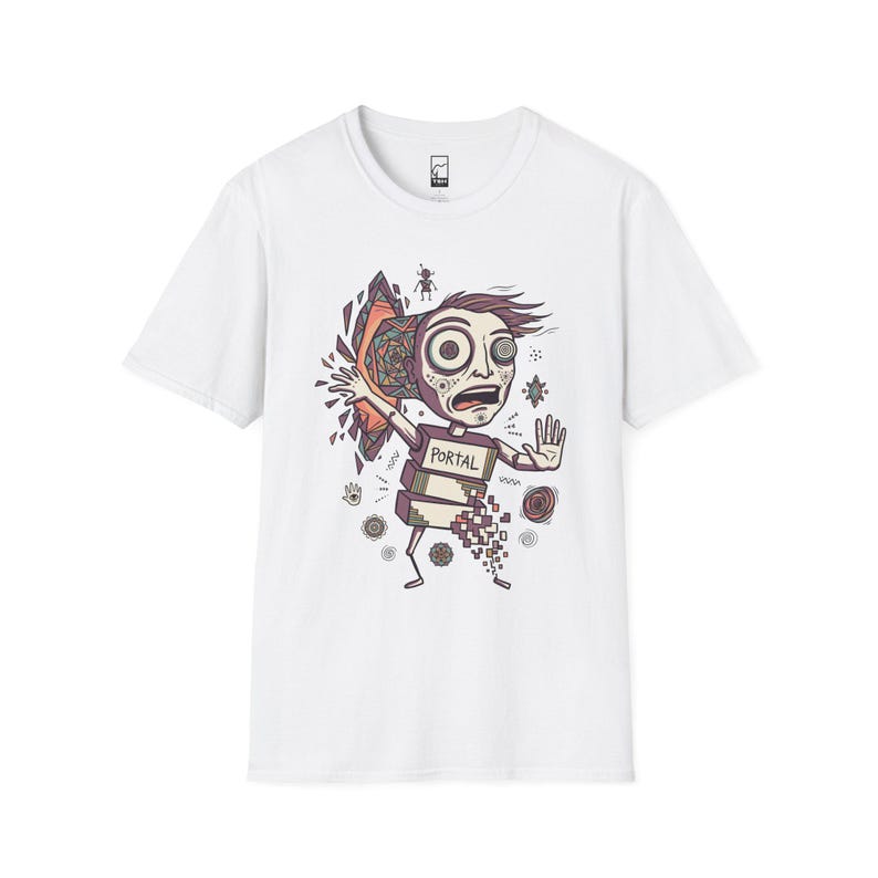 Psykedelisk T-shirt | DMT Portal Graphic Tee, Trippy Hyperspace Unisex-tröja, Helig geometri-present till honom White