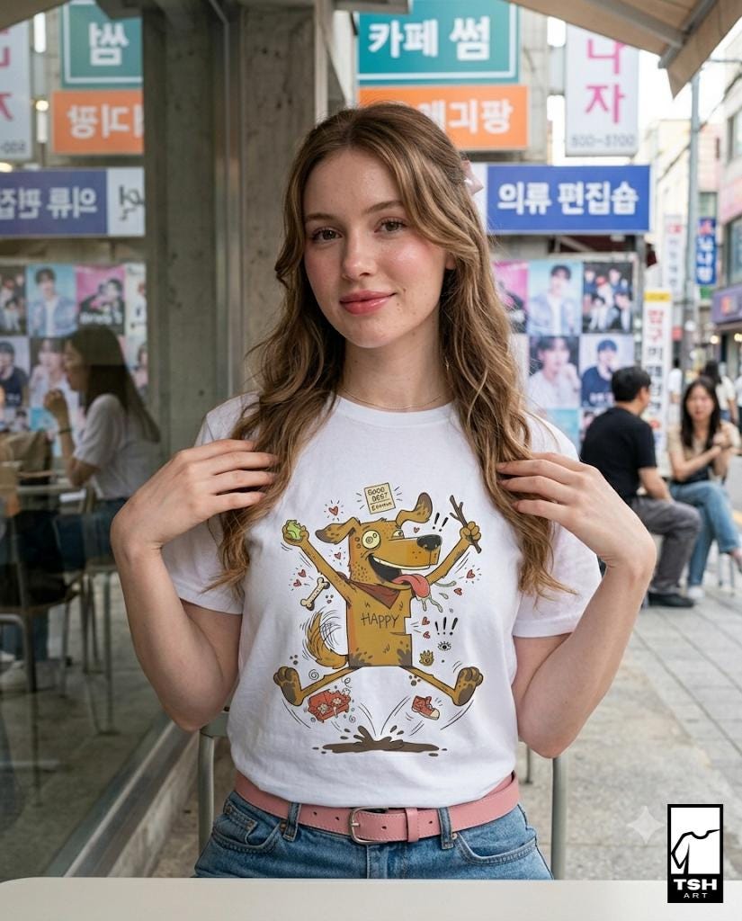 Happy Dog T-Shirt | Funny Good Boy Graphic Tee, Excited Puppy Dog Mom Unisex Shirt, Dog Lover Gift