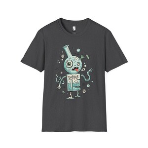 Koszulka Bubble Stoner | Zabawna koszulka z grafiką 420, koszulka unisex z psychodelicznym dymem, prezent dla miłośnika stonerów Dark Heather