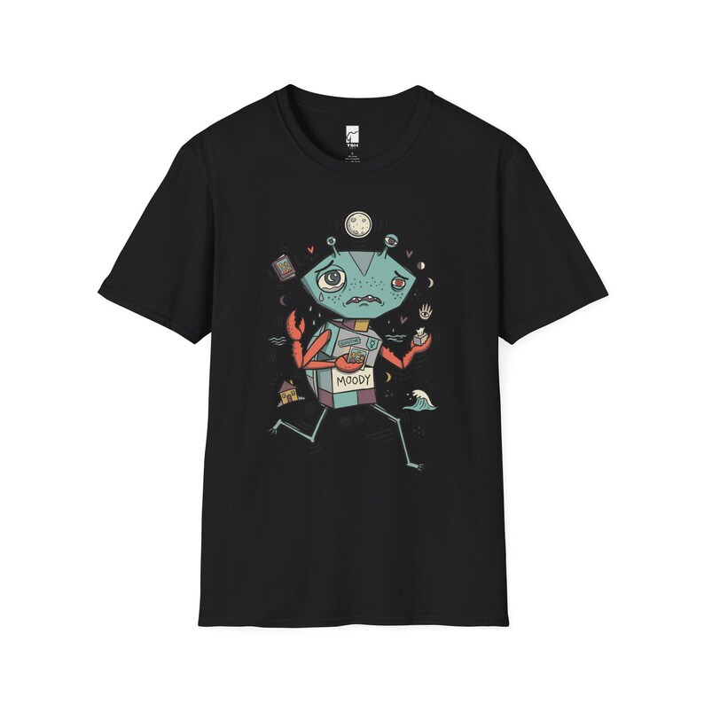 Cancer Crab T-Shirt | Moody Sensitive Astrology Graphic Tee Black