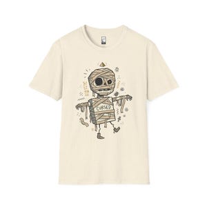 Camiseta de momia / Camiseta gráfica divertida de Halloween con temática egipcia maldita Natural