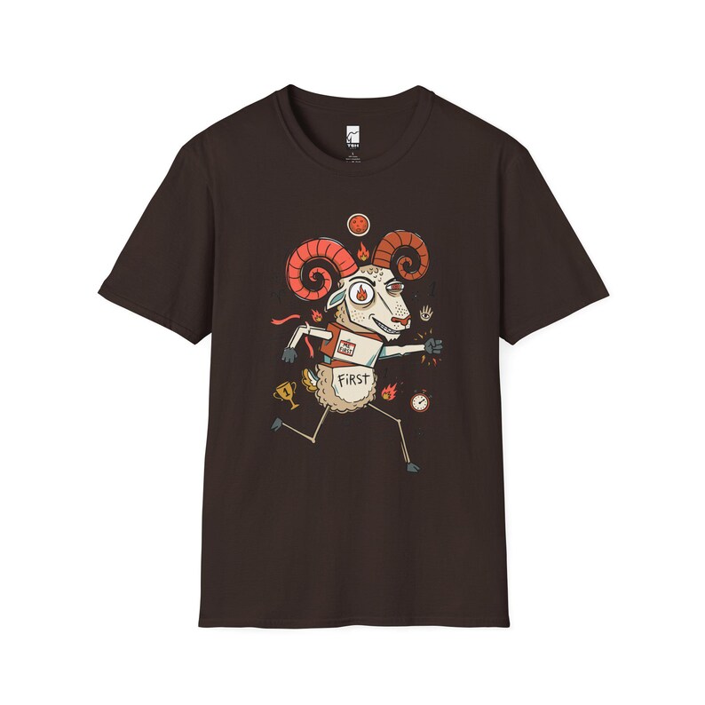 Aries Ram Graphic Tee | Funny Zodiac Astrology Unisex Shirt Dark Chocolate