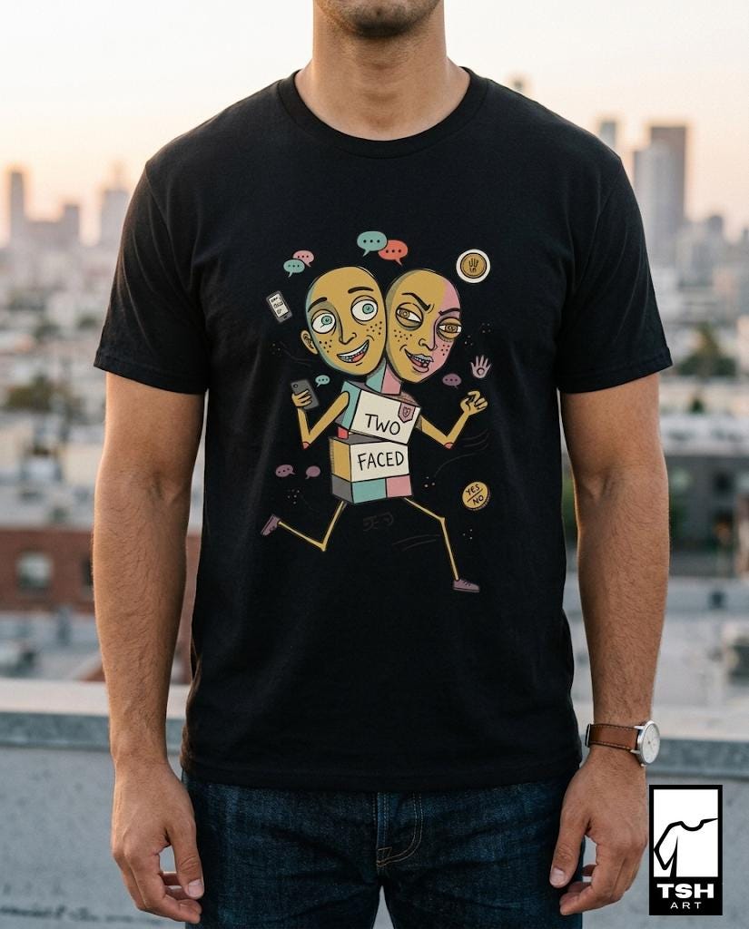 Gemini T-Shirt | Funny Zodiac Graphic Tee, Two Faced Astrology Unisex Shirt, Gemini Birthday Gift for Her Him