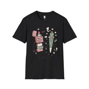 Stoner Buddies T-Shirt | Funny 420 Graphic Tee, Smoke Buddy Unisex Shirt, High Vibes Stoner Gift Black