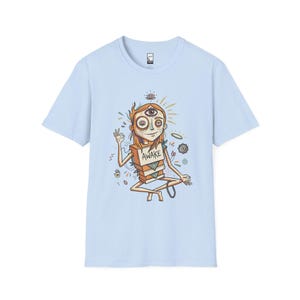 Psychedelic Third Eye T-Shirt | Spiritual Meditation Graphic Tee Light Blue