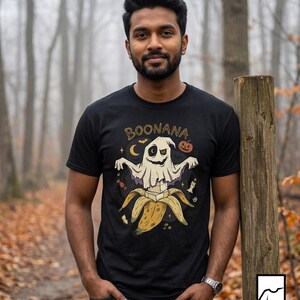 Funny Ghost Banana Shirt | Boonana Halloween T Shirt | Cute Spooky Pun Tee | Pumpkin Moon Graphic Tee | Vintage Halloween Tee | Unisex Gift