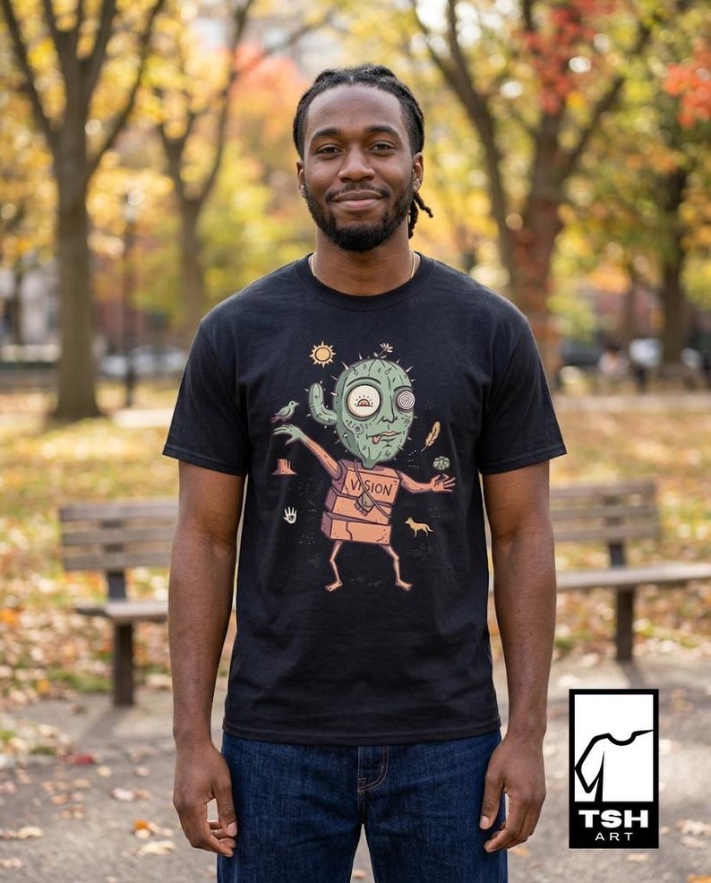 Psychedelic T-Shirt | Peyote Vision Graphic Tee, Desert Shaman Unisex Shirt, Trippy Cactus Gift Her Him