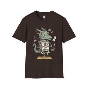 T-shirt yogadraak | Grappig T-shirt OM Namaste, zen-meditatie, uniseks shirt Dark Chocolate