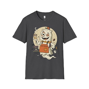 Halloween Ghost Coffee Shirt | Funny Barista Graphic Tee | Boo Rista T Shirt | Spooky Season Coffee Tee | Vintage Spooky Tee | Unisex Gift Dark Heather