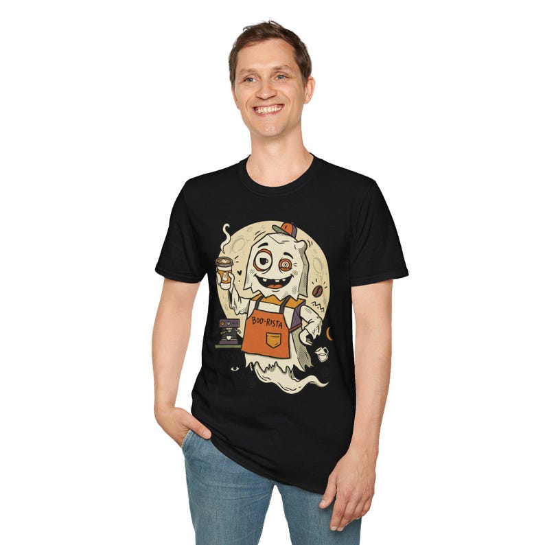 Halloween Ghost Coffee Shirt | Funny Barista Graphic Tee | Boo Rista T Shirt | Spooky Season Coffee Tee | Vintage Spooky Tee | Unisex Gift image 19