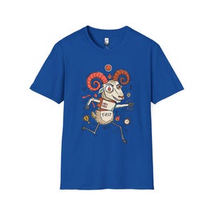 Aries Ram Graphic Tee | Funny Zodiac Astrology Unisex Shirt Royal