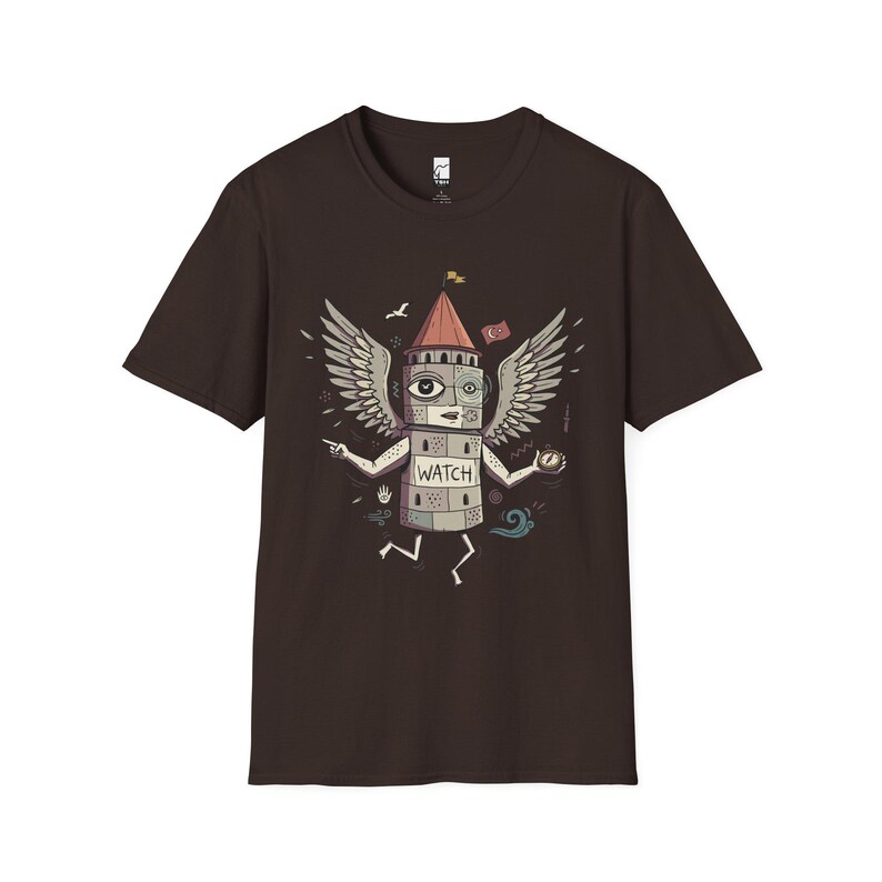 Istanbul T-Shirt | Funny Galata Tower Graphic Tee, Turkish Culture Unisex Shirt, Istanbul Gift Dark Chocolate