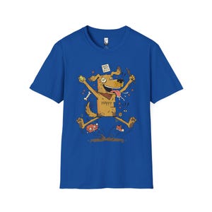 Happy Dog T-Shirt | Funny Good Boy Graphic Tee, Dog Lover Gift Royal