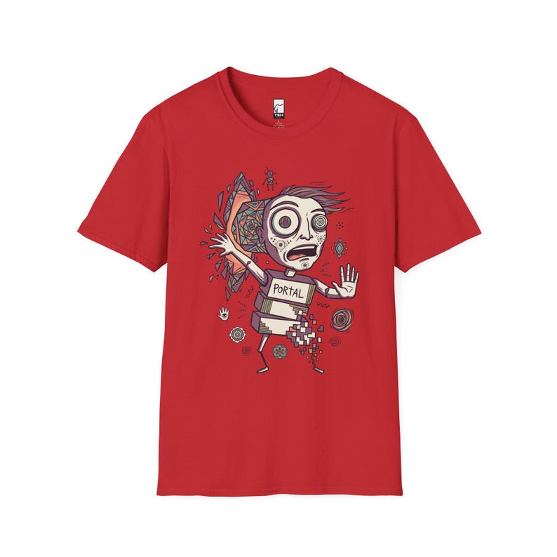 Psykedelisk T-shirt | DMT Portal Graphic Tee, Trippy Hyperspace Unisex-tröja, Helig geometri-present till honom Red