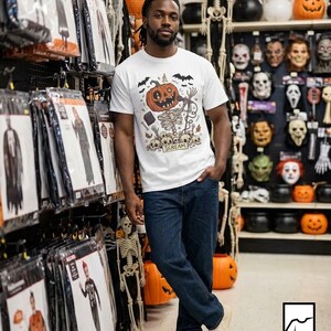 Scream Skeleton Halloween Shirt | Pumpkin Rocker T Shirt | Metal Horror Tee | Retro Fall Concert Top | Gothic Rock Clothes | Unisex Gift