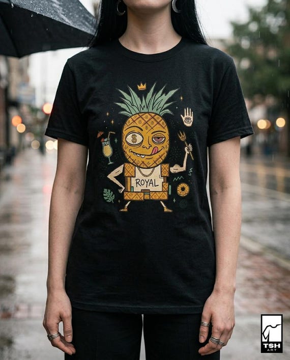 Royal Pineapple T-Shirt | Funny Tropical Graphic Tee, Tiki Hawaiian Unisex Shirt, Pineapple Lover Summer Gift