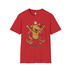 Happy Dog T-Shirt | Funny Good Boy Graphic Tee, Dog Lover Gift Red