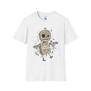 Camiseta de momia / Camiseta gráfica divertida de Halloween con temática egipcia maldita White