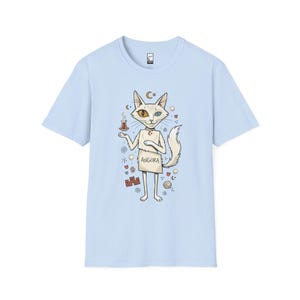 Camiseta turca con estampado de gato de Angora / Camiseta con estampado Ankara, Camiseta unisex de la cultura turca Light Blue