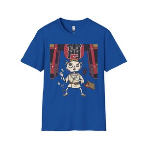 Tokyo Graphic Tee | Quirky Japanese Lantern Character Unisex Shirt Royal