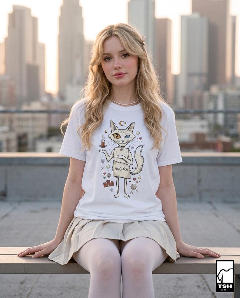 Turkish Angora Cat T-Shirt | Ankara Cat Graphic Tee, Cute Turkey Culture Unisex Shirt, Cat Lover Turkish Gift
