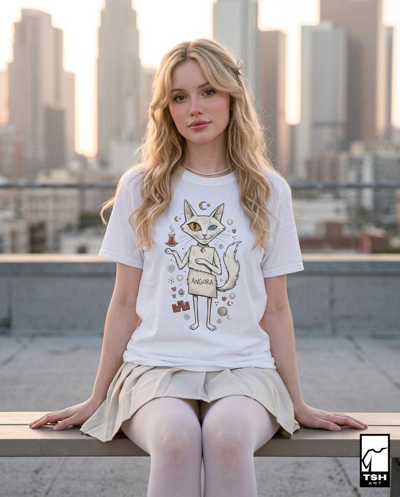 Turkish Angora Cat T-Shirt | Ankara Cat Graphic Tee, Cute Turkey Culture Unisex Shirt, Cat Lover Turkish Gift