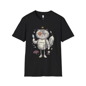 Persian Cat T-Shirt | Bougie Feline Graphic Tee, Cat Royalty Unisex Shirt Black