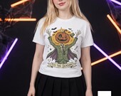 Jack O Lantern Scarecrow Shirt | Spooky Pumpkin Tee | Funny Halloween Graphic Tee | Tis The Season Shirt | Retro Fall Tee | Unisex Gift