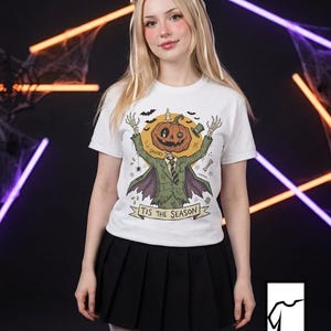 Jack O Lantern Scarecrow Shirt | Spooky Pumpkin Tee | Funny Halloween Graphic Tee | Tis The Season Shirt | Retro Fall Tee | Unisex Gift