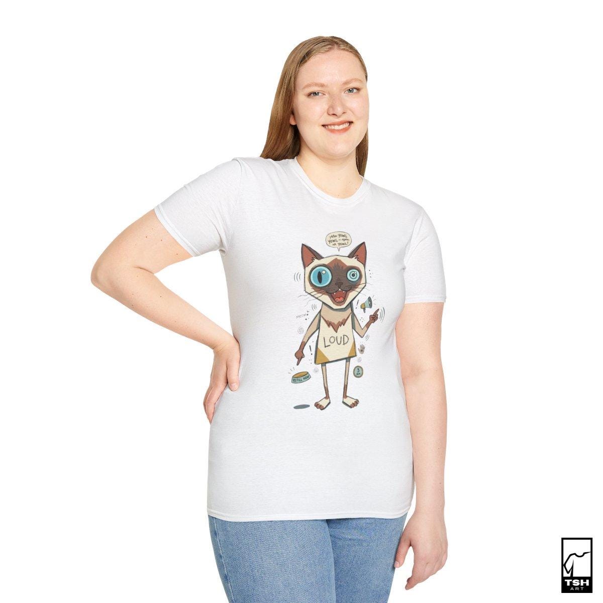 Loud Siamese Cat T-Shirt | Funny Talkative Cat Graphic Tee, 3 AM Meow Unisex Shirt, Cat Lover Mom Gift