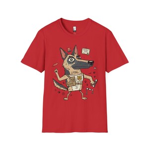 German Shepherd T-Shirt | Funny Loyal K9 Graphic Tee, Dog Lover Shirt Red