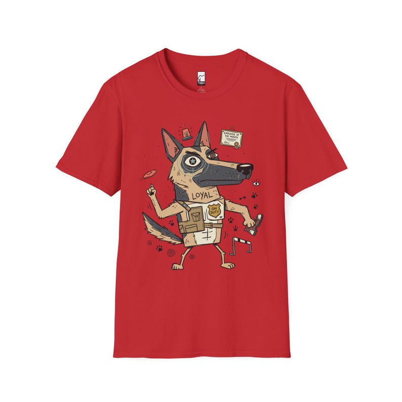 German Shepherd T-Shirt | Funny Loyal K9 Graphic Tee, Dog Lover Shirt Red