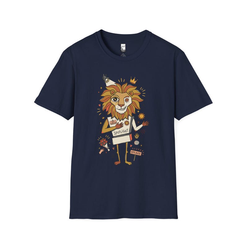 Leo T-Shirt | Funny Zodiac Lion Graphic Tee, Main Character Astrology Unisex Shirt Navy