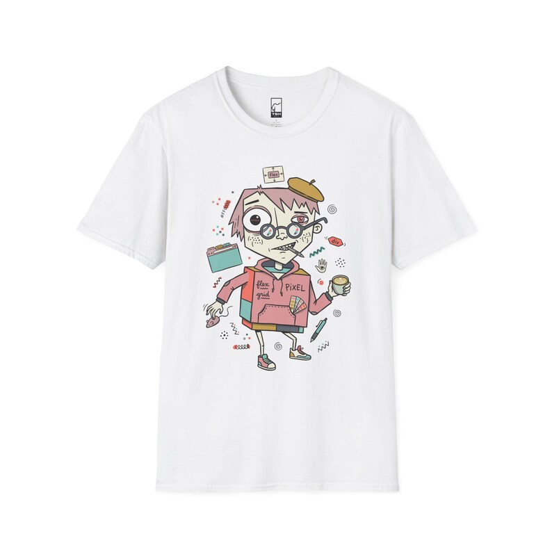 Camiseta para desarrollador frontend / Camiseta divertida con estampado CSS Flexbox, camiseta unisex para diseñador web White