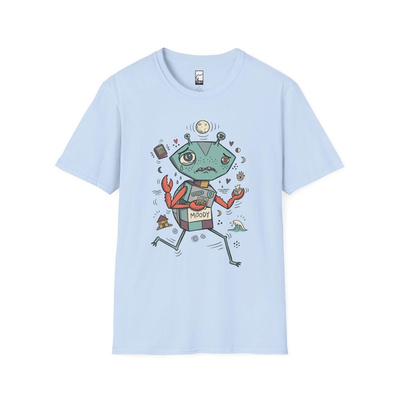 Cancer Crab T-Shirt | Moody Sensitive Astrology Graphic Tee Light Blue