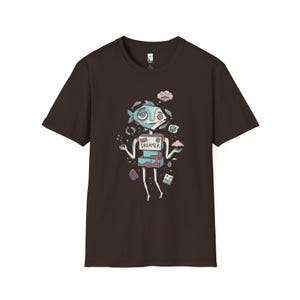 Camiseta de Piscis / Camiseta gráfica del zodíaco Soñador, Camiseta unisex de astrología, Regalo de cumpleaños Dark Chocolate