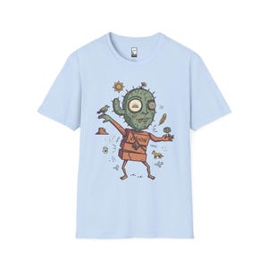 Psykedelisk kaktus-t-shirt | Desert Shaman Vision Quest grafisk t-shirt Light Blue
