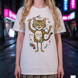 Wild Bengal Cat T-Shirt | Funny Energetic Cat Graphic Tee, Mischievous Zoomies Unisex Shirt, Cat Lover Gift