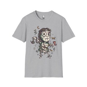 Psychedelisches T-Shirt | Ayahuasca Mutter Grafik Tee, Schamane spirituelles Unisex Shirt, Trippy Geschenk für Sie Him Sport Grey