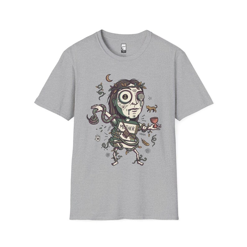 Psychedelisches T-Shirt | Ayahuasca Mutter Grafik Tee, Schamane spirituelles Unisex Shirt, Trippy Geschenk für Sie Him Sport Grey