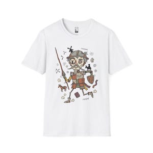 Don Quixote Graphic Tee | Funny Spanish Knight Illustration, Unisex Culture Shirt White