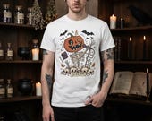 Scream Skeleton Halloween Shirt | Pumpkin Rocker T Shirt | Metal Horror Tee | Retro Fall Concert Top | Gothic Rock Clothes | Unisex Gift