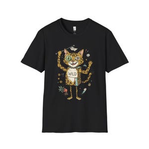 Bengal Cat T-Shirt | Chaotic Zoomies Feline Graphic Tee, Mischievous Cat Lover Gift Black
