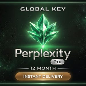 Può includere: Grafica digitale con un design verde a forma di gemma al centro, sopra le parole "Perplexity Pro" in argento. Il testo "12 MESI" e "CONSEGNA IMMEDIATA" sono presenti su uno sfondo verde scuro.