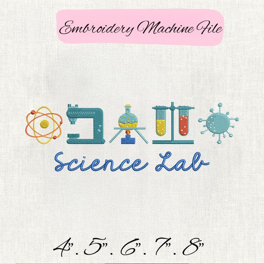 Lab Machine Embroidery Design Science Lab Machine Embroidery File, Chemistry Science Digital, Instant ...