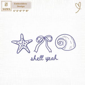 Arquivo de bordado Shell Yeah, Mermaidcore Coastal (Download digital)