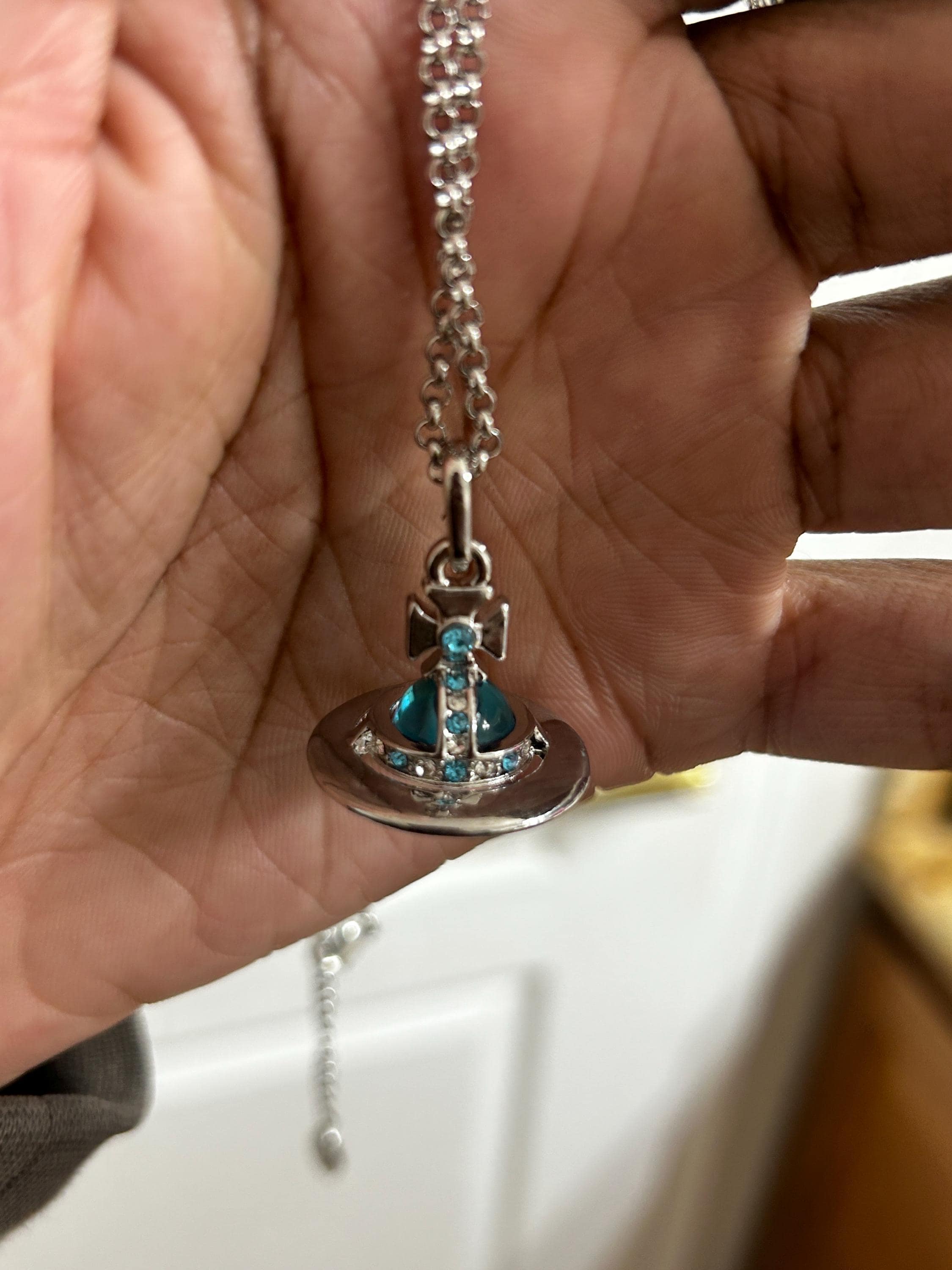 Vivienne Westwood Blue Orb Necklace - Etsy