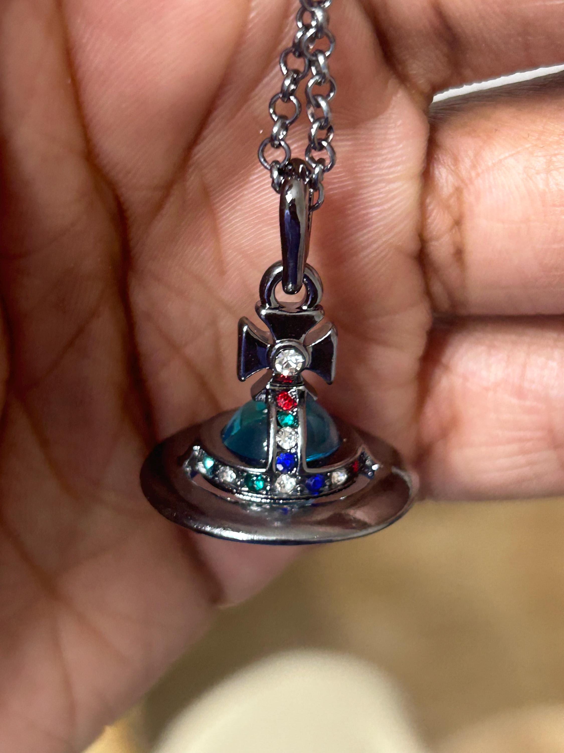 vivienne westwood オーブ　破格 Vivienne westwood blue orb necklace - Etsy 日本