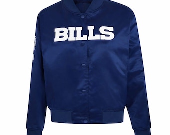 Men’s Navy Blue Satin Varsity Bomber Jacket – Classic Snap Button Style